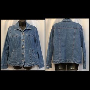 Northern Reflection Jean Jacket Women’s Size Large 100% Cotton Coastal Cowgirl